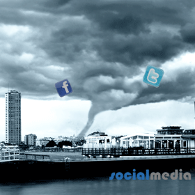 Facebook and Twitter hurricane disaster