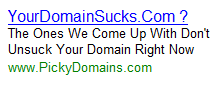 Bad domain result on google