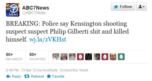 ABC7NEW tweet about shooting suspect Philip Gilberti