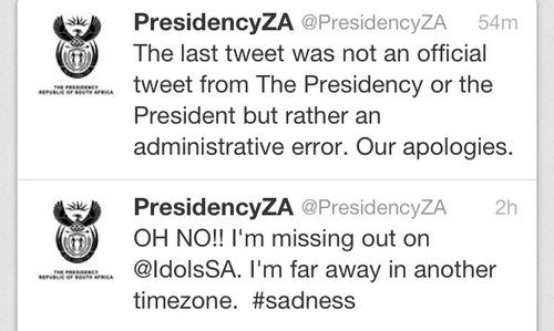 Some Tweets from PresidencyZA