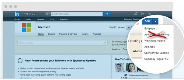 LinkedIn Service & Product Pages