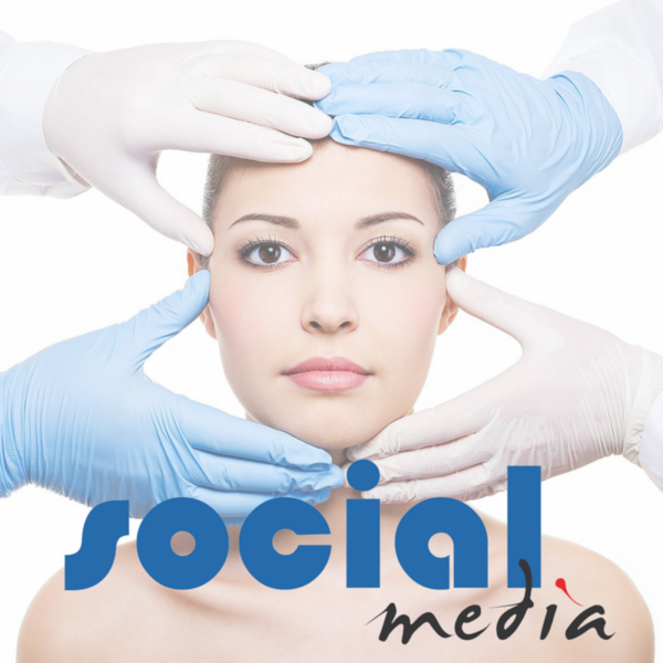 Cosmetic industry, hands on a face