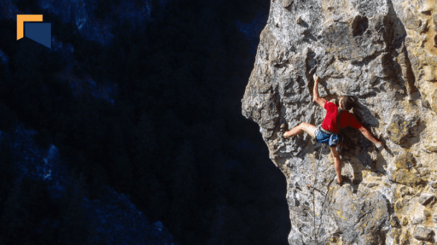 Climing on a mountain