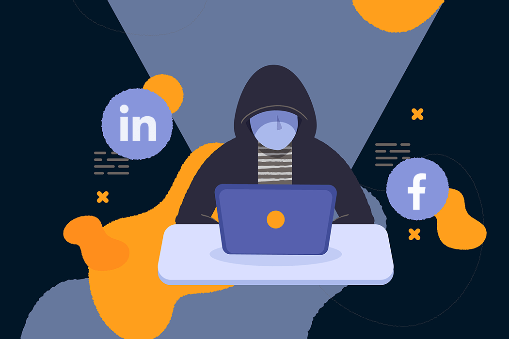 Social media hacker illustration