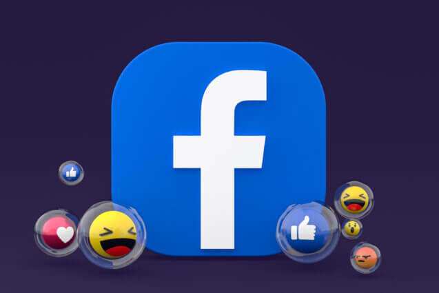 Facebook icon on screen smartphone or mobile phone 3d render