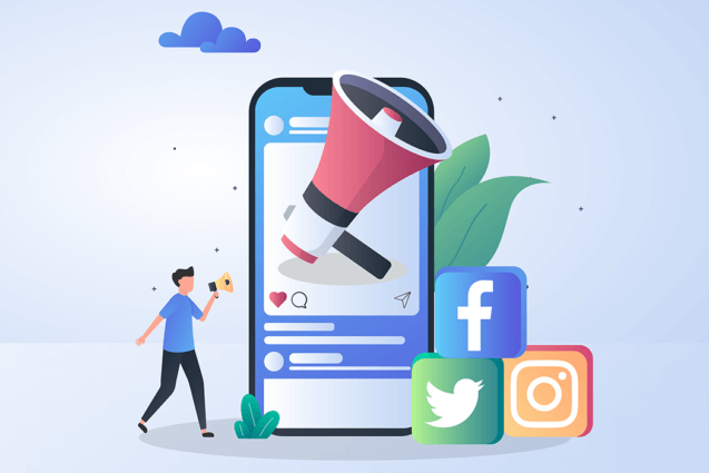 Social media marketing illustration
