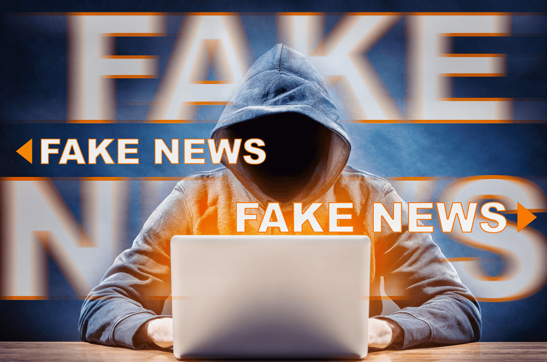 guy in hoody posting fake news online